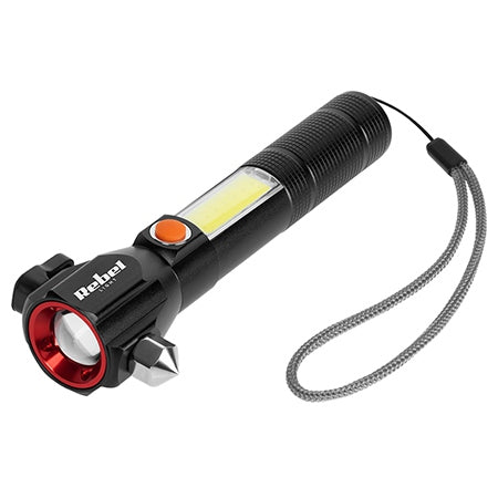 Lanternă multifuncțională cu acumulator Rebel URZ0941 cu LED și COB cu rază de 200 m