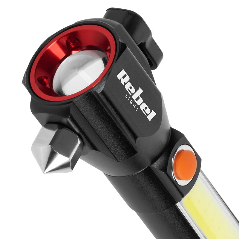 Lanternă multifuncțională cu acumulator Rebel URZ0941 cu LED și COB cu rază de 200 m