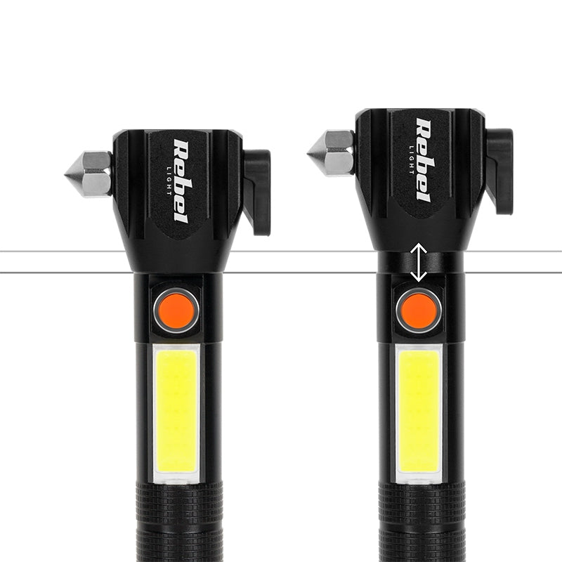 Lanternă multifuncțională cu acumulator Rebel URZ0941 cu LED și COB cu rază de 200 m
