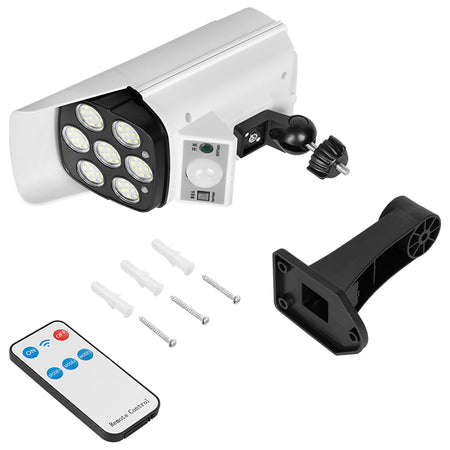 Lampă solară cu aspect de cameră falsă cu 77 LED-uri și senzor de mișcare Rebel URZ1009