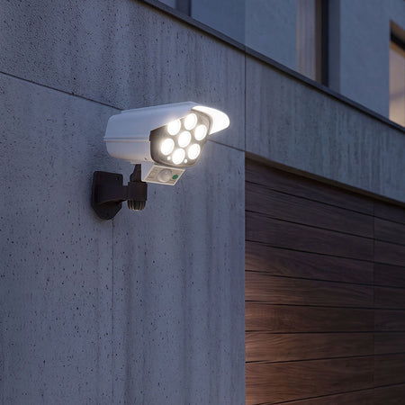 Lampă solară cu aspect de cameră falsă cu 77 LED-uri și senzor de mișcare Rebel URZ1009