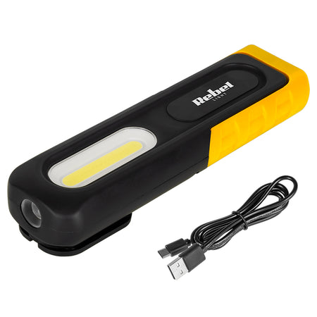 Lampă de lucru LED reîncărcabilă cu lanternă, 1 W + 5 W și protecție IP33 Rebel URZ1020