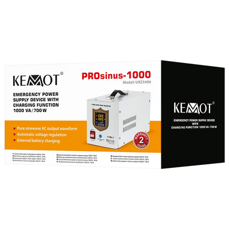 Sursă de alimentare neîntreruptibilă UPS cu undă sinusoidală pură PROsinus-700 de 1000 VA/700 W, 12 V Kemot URZ3406