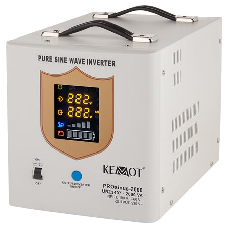 Sursă de alimentare neîntreruptibilă UPS cu undă sinusoidală pură 2000 VA/1200 W, 12 V Kemot URZ3407