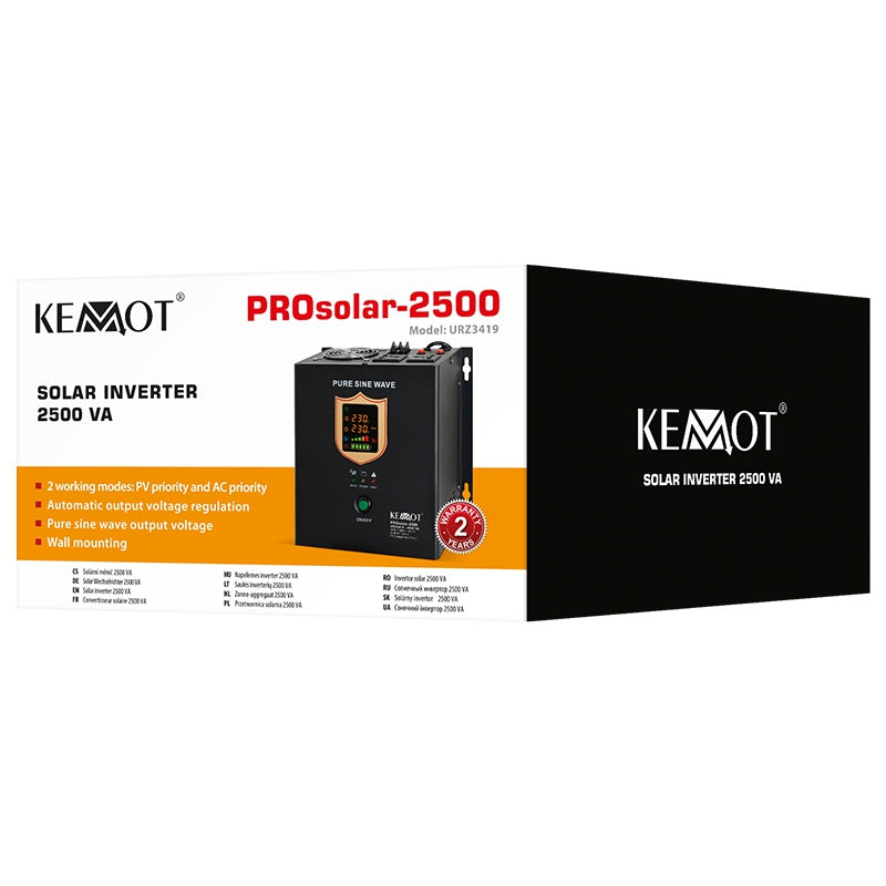 Invertor solar de 1800 W (2500 VA) cu baterie de 24 V Kemot URZ3419