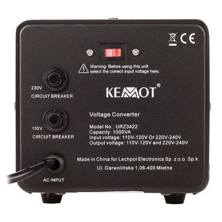 Convertor de tensiune 800 W / 1000 VA 230 V - 115 V cu transformator toroidal Kemot URZ3422