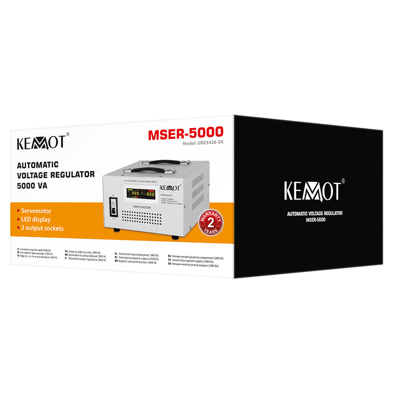 Stabilizator de tensiune cu servomotor 5000 VA monofazat Kemot URZ3426-5K