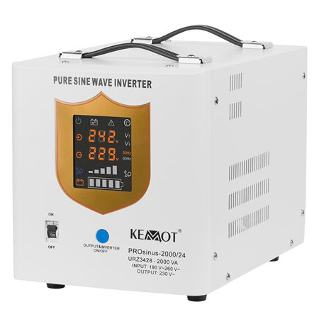 UPS invertor cu undă sinusoidală pură 2000 VA/1400 W 24 V Kemot URZ3428