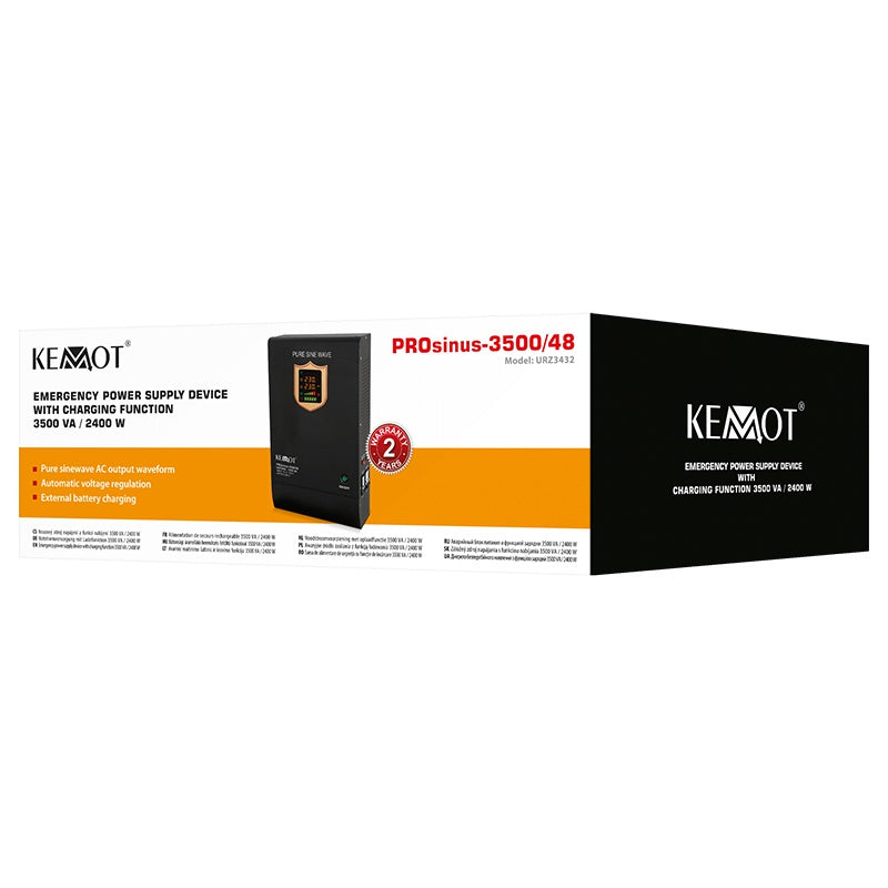 UPS cu undă sinusoidală pură 3500 VA / 2400 W 48 V Kemot URZ3432