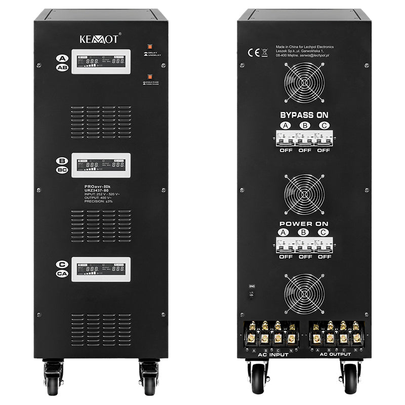 Stabilizator de tensiune cu servomotor trifazat PROAVR-80K 80 kVA 400 V Kemot URZ3437-80