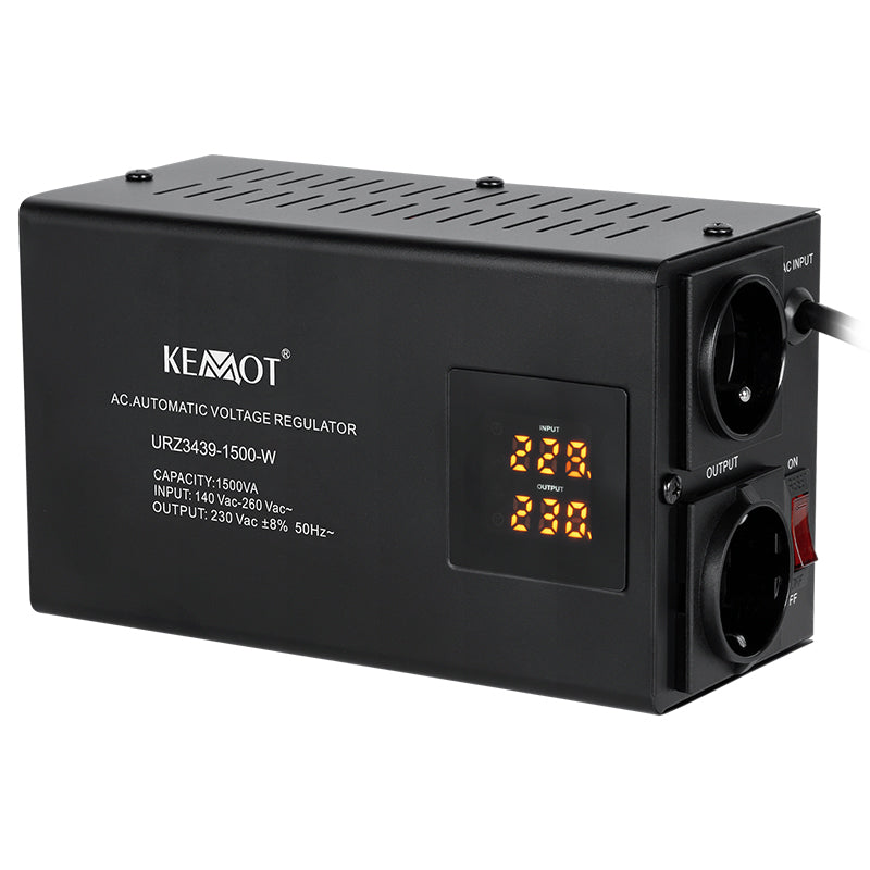 Stabilizator automat de tensiune de 1500 VA pentru montare pe perete Kemot URZ3439-1500-