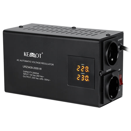 Stabilizator de tensiune automat de 2000 VA cu ieșire de 230 V Kemot URZ3439-2000-