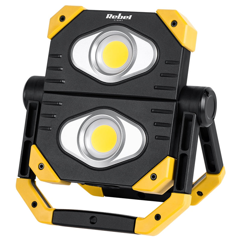 Reflector LED portabil cu acumulator 2 × 9,5 W COB cu flux luminos 2000 lm Rebel URZ3607