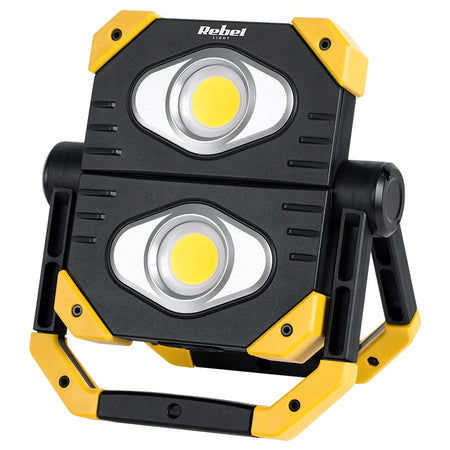 Reflector LED portabil cu acumulator 2 × 9,5 W COB cu flux luminos 2000 lm Rebel URZ3607