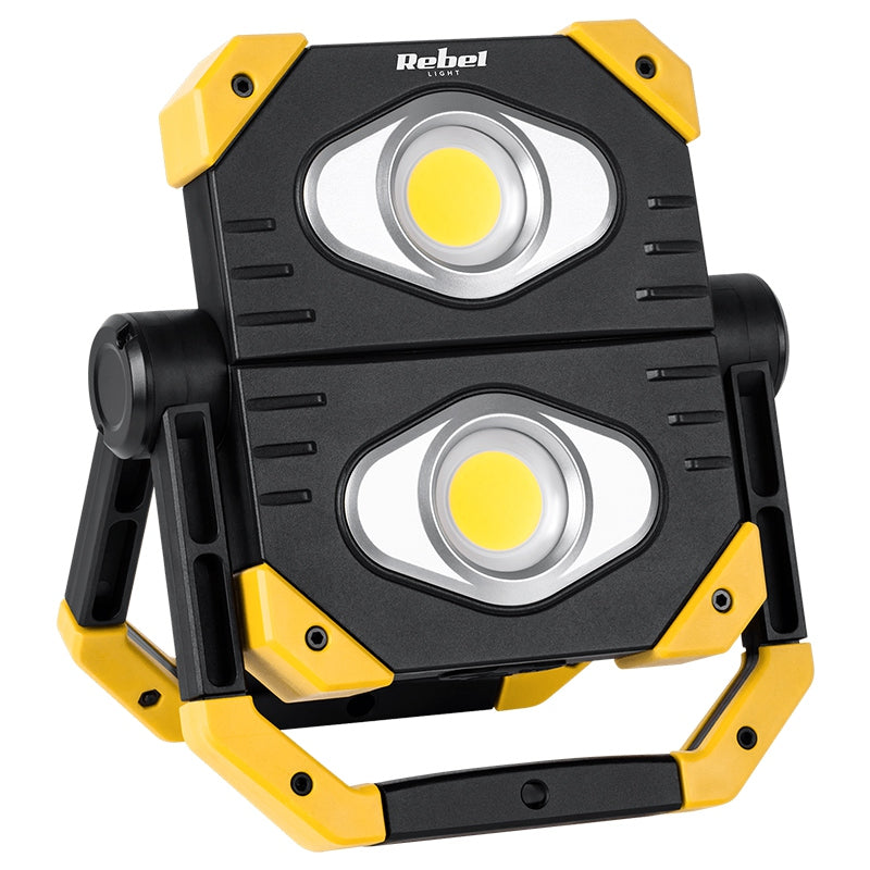 Reflector LED portabil cu acumulator 2 × 9,5 W COB cu flux luminos 2000 lm Rebel URZ3607