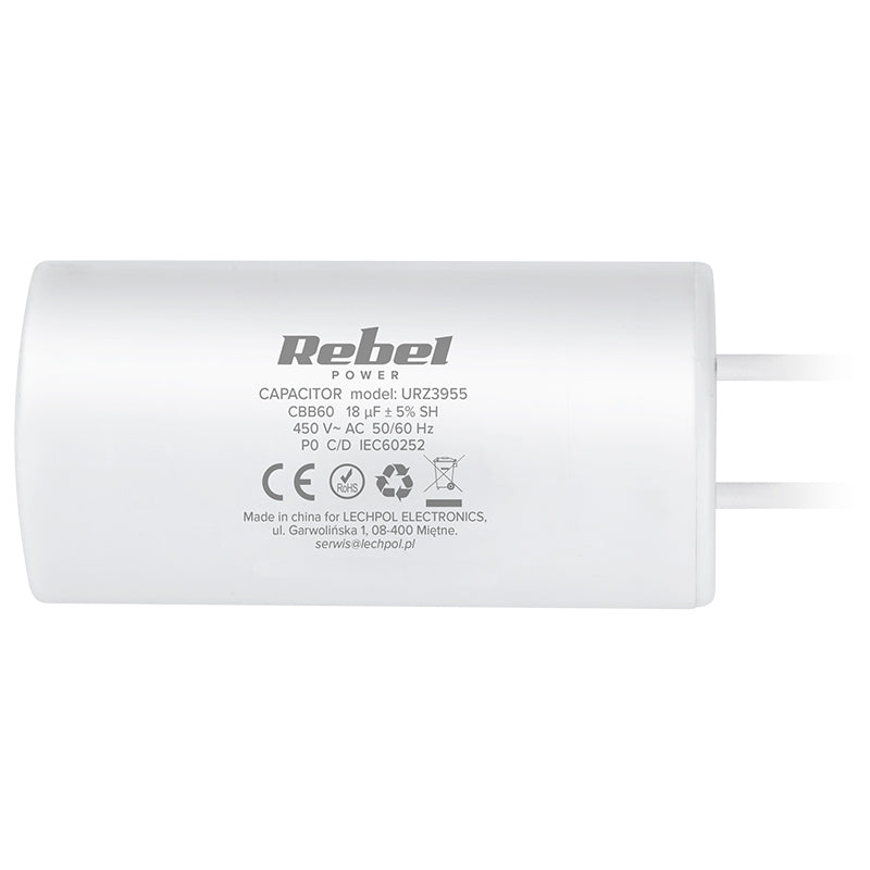 Condensator motor de 18 µF la 450 V Rebel URZ3955