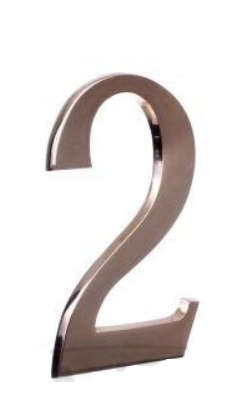 Cifra 2 Nichel Satinat 5 Cm