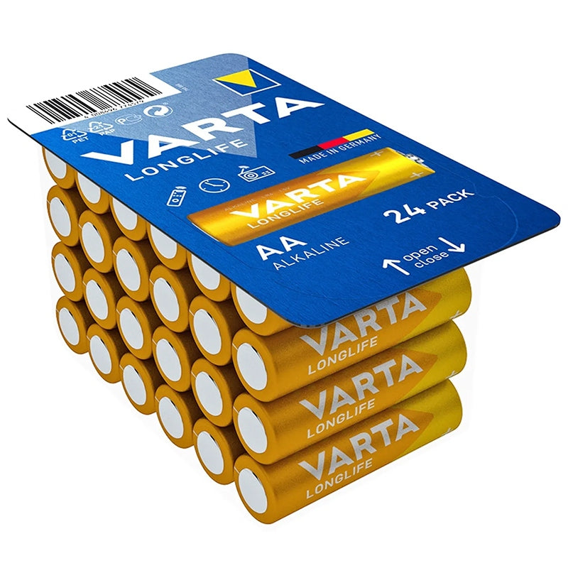 Set baterii alcaline AA 1,5 V Longlife de 24 bucăți Varta VAR-4106-24