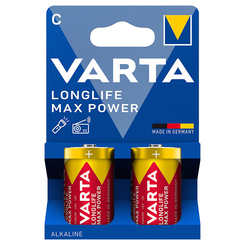 Set de 2 baterii alcaline LR14 Max Power în blister Varta VAR-4714