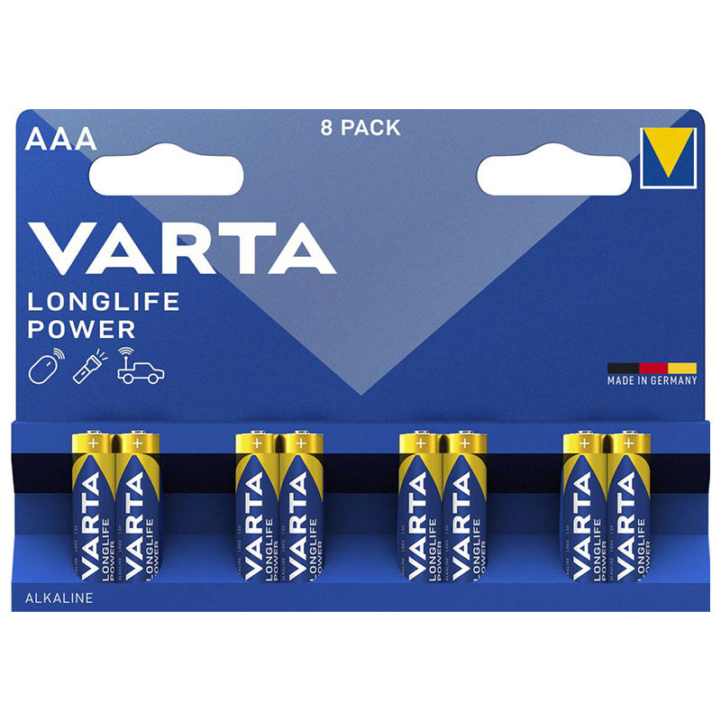 Set 8 baterii alcaline Longlife Power AAA LR03 în blister Varta VAR-4903-8