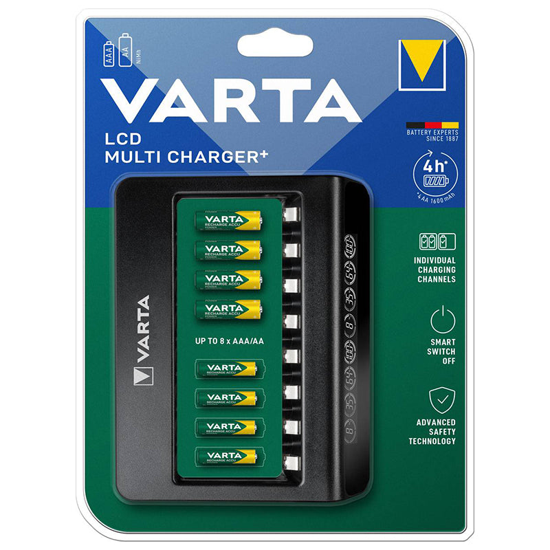 Încărcător acumulatori Ni-MH AA și AAA LCD Multi Plus cu 8 sloturi Varta VAR-57681