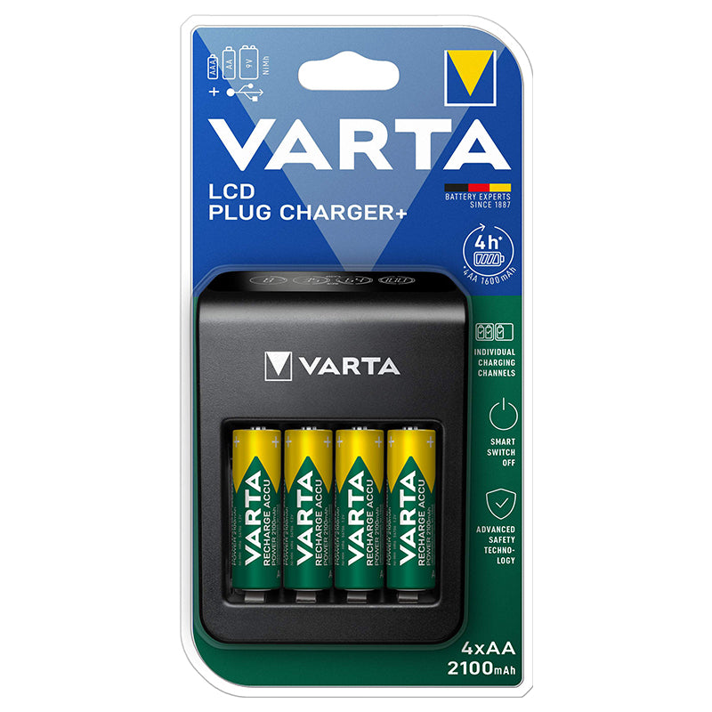 Încărcător acumulatori AA/AAA Ni-MH cu display LCD și port USB Varta VAR-57687