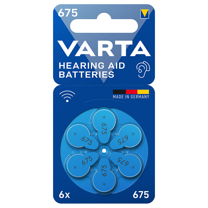 Baterii auditive zinc-aer 675 de 1,45 V blister 6 bucăți Varta VAR-675
