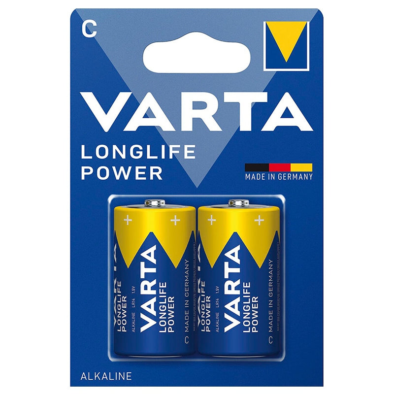 Set baterii alcaline tip C LR14 de 1,5 V Longlife Power cu 2 bucăți Varta VAR-LR14