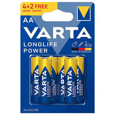 Set baterii alcaline AA LR06 Longlife Power blister 6 bucăți Varta VAR-LR6