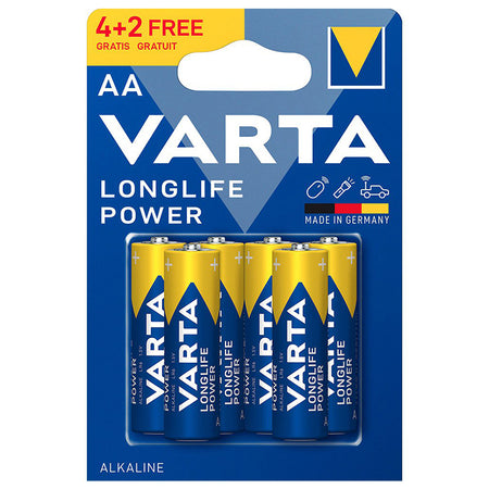 Set baterii alcaline AA LR06 Longlife Power blister 6 bucăți Varta VAR-LR6