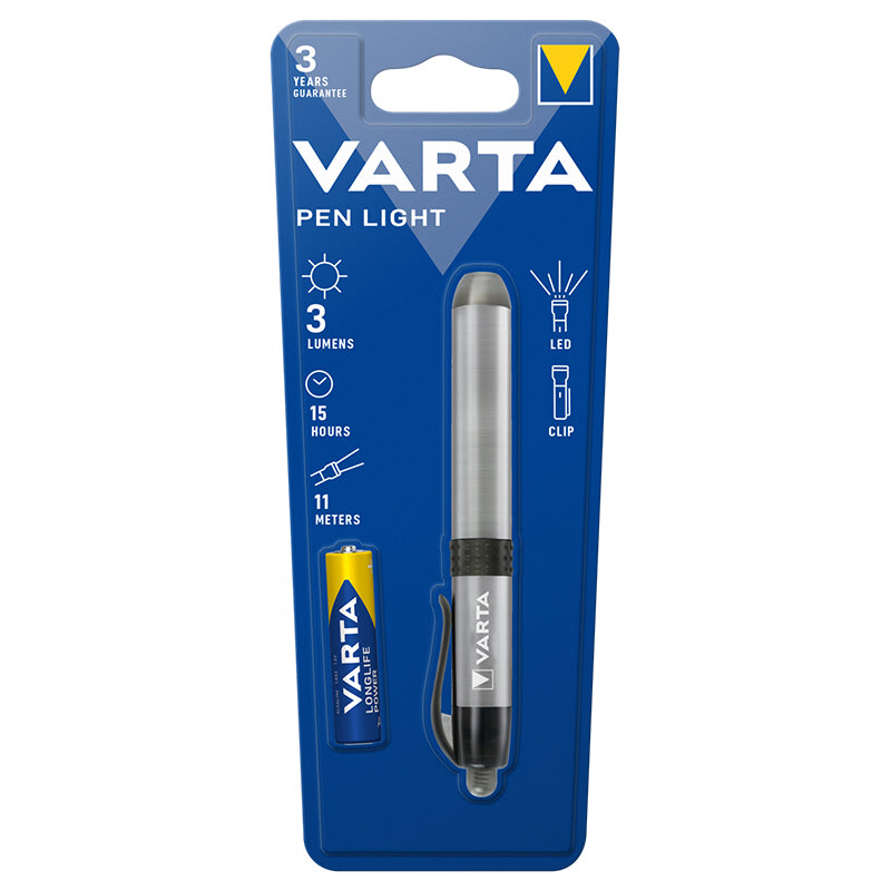 Lanternă LED stilou cu carcasă din aluminiu și clips Varta VAR-PEN