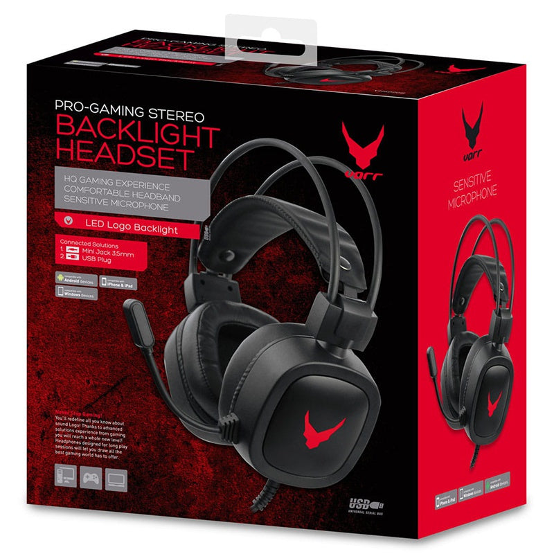 Căști gaming cu fir cu iluminare LED și difuzoare de 40 mm Varr VH6020B