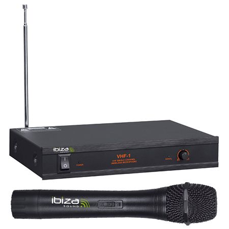 Microfon wireless 203.5 MHz cu receptor, pentru karaoke și prezentări Ibiza Sound VHF1B