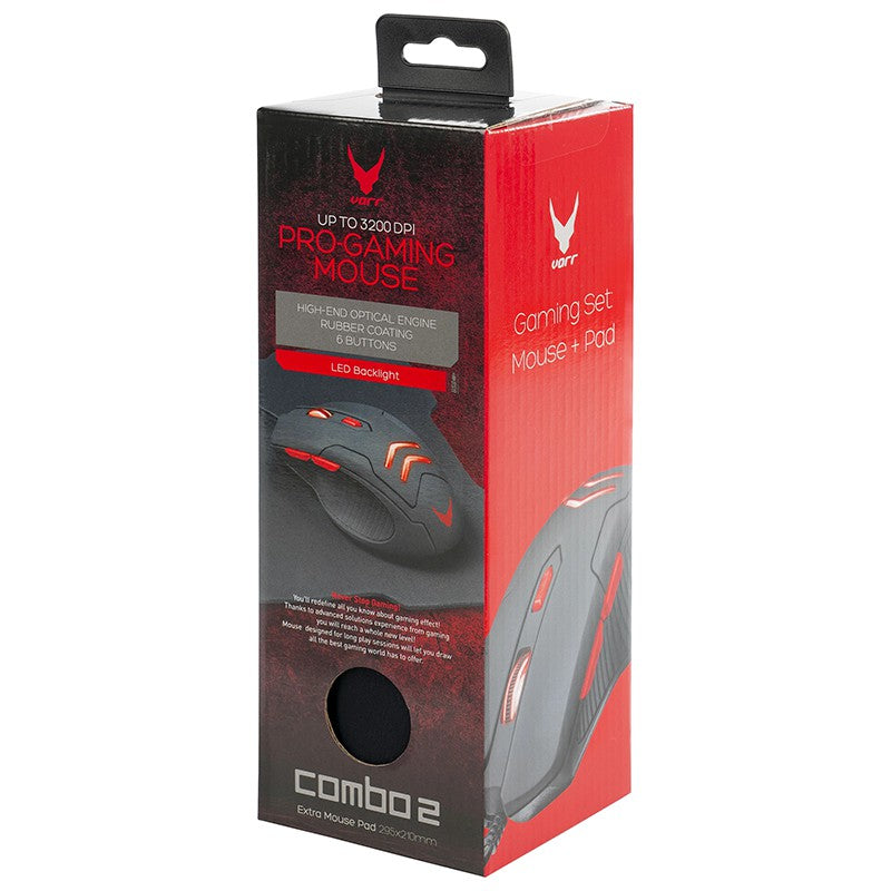 Set mouse gaming 3200 DPI cu mousepad Varr VSETMPX4