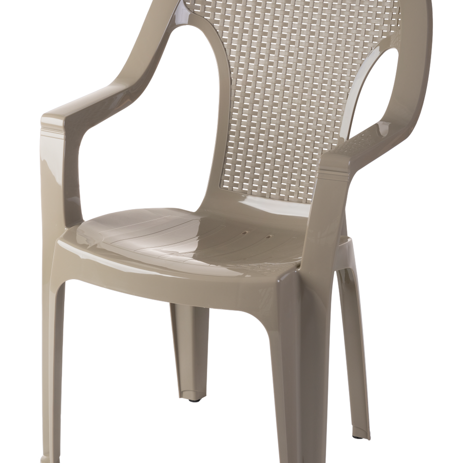 Scaun Valentina Ratan Cappuccino 58cm X 57cm X H89cm