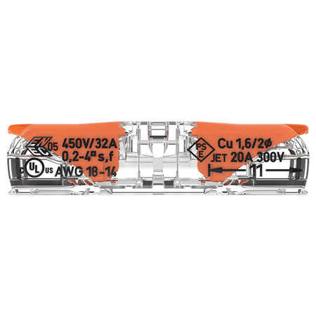 Set 60 conectori de îmbinare în linie cu pârghie pentru 2 conductori de 0,2-4 mm² WAGO W-221-2411