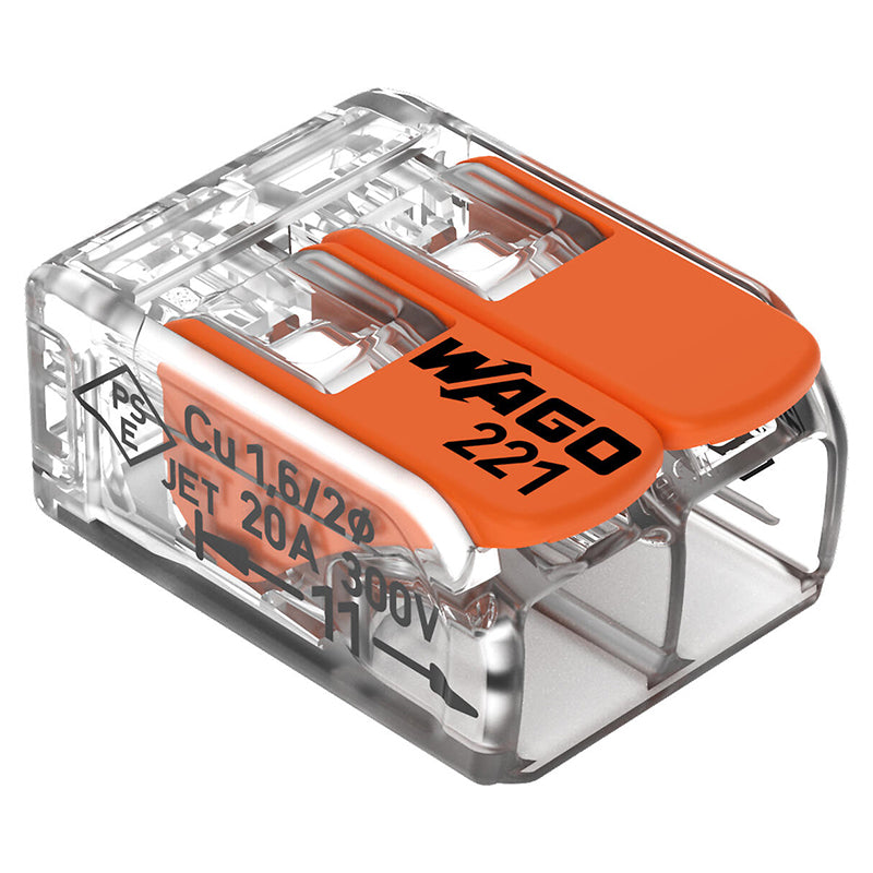 Clemă de legătură cu pârghie pentru 2 conductoare de până la 4 mm² WAGO W-221-412-16
