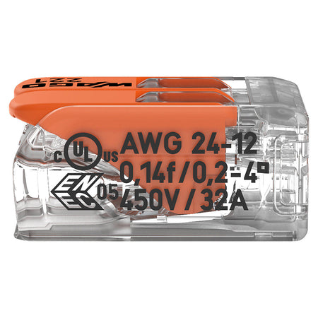 Clemă de legătură cu pârghie pentru 2 conductoare de până la 4 mm² WAGO W-221-412-16