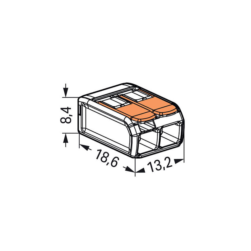 Clemă de legătură cu pârghie pentru 2 conductoare de până la 4 mm² WAGO W-221-412-16