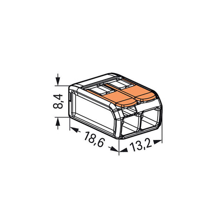 Set 100 cleme cu pârghie WAGO W-221-412 pentru 2 conductoare de până la 4 mm²
