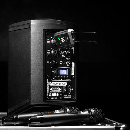 Set 2 microfoane wireless UHF cu receptor plug-in și rază până la 80 m Mac Mah W-UHF 200M