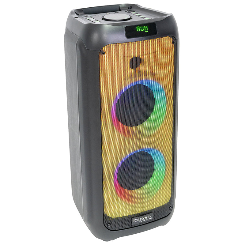 Boxă portabilă 2×5.25"/13 cm 50 W LED, karaoke, Bluetooth, Ibiza Light WAVE6