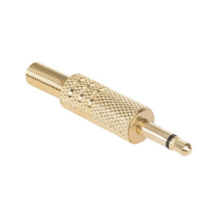 Mufă jack 3,5 mm tată mono cu corp metalic auriu WTY0013