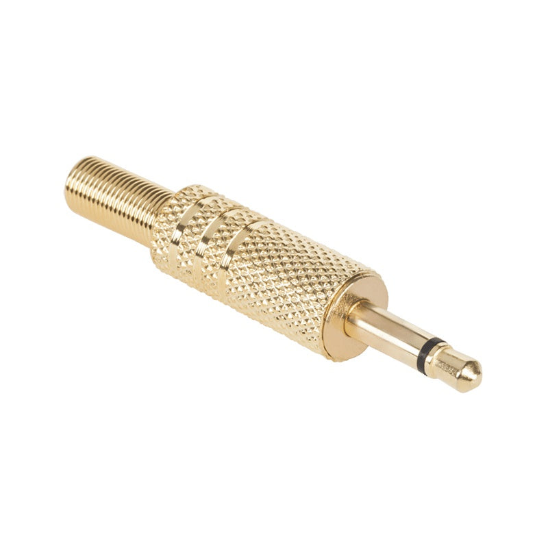 Mufă jack 3,5 mm tată mono cu corp metalic auriu WTY0013
