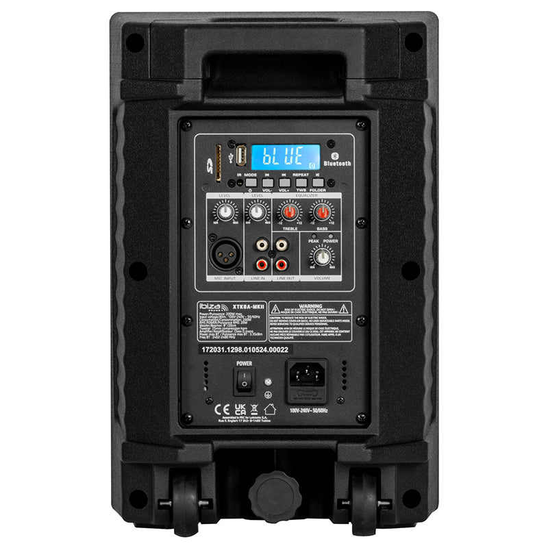 Boxă activă 100W RMS cu Bluetooth, TWS, USB, SD Ibiza Sound XTK8A-MKII