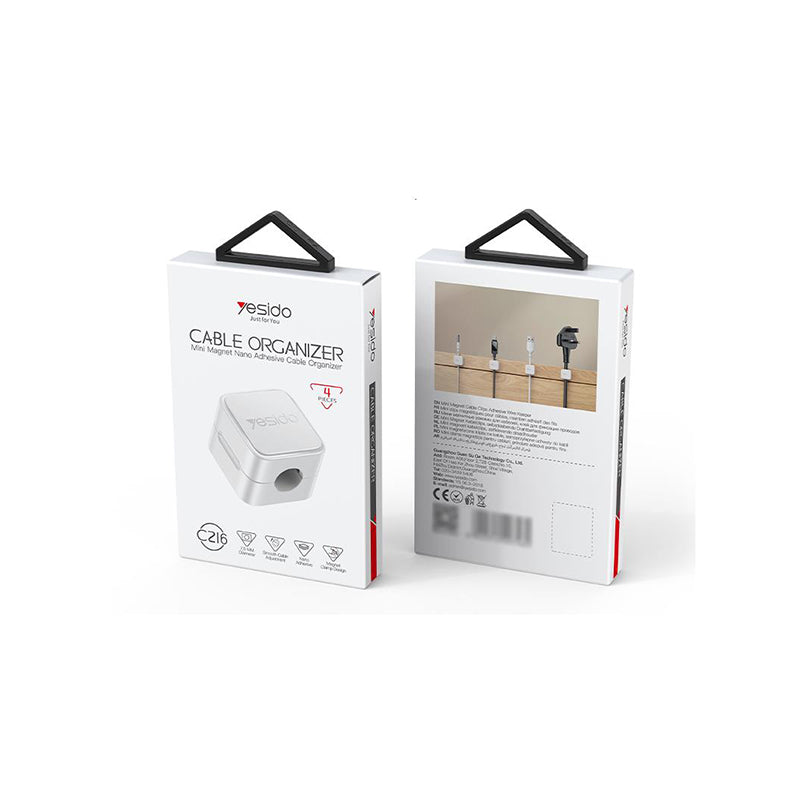 Set organizatoare cabluri magnetice, 4 bucăți Yesido C216WH