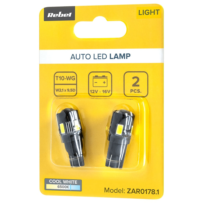 Set 2 becuri LED auto CANBUS cu soclu T10 și SMD 5730 12 V ZAR0178.1