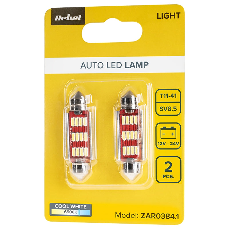 Set 2 becuri auto LED Canbus T11x41 cu soclu SV-8.5 ZAR0384.1
