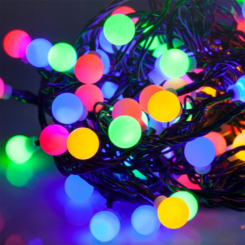 Șir de lumini festive cu 100 de LED-uri multicolore de 10 m IP44 pentru exterior Rebel ZAR0477-1