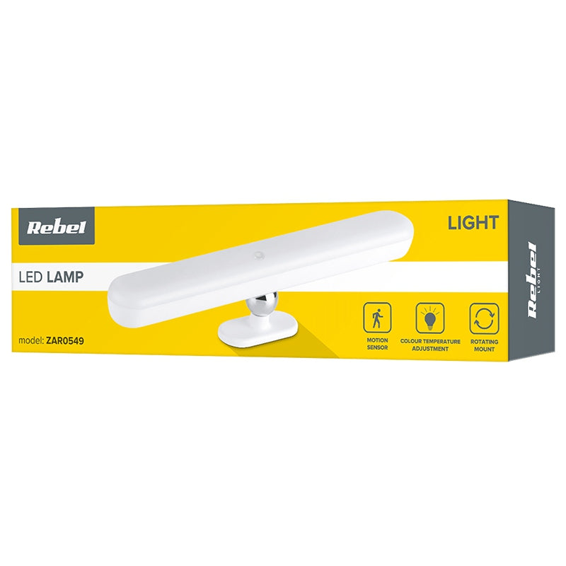Lampă LED rotativă cu senzor de mișcare și acumulator Rebel ZAR0549